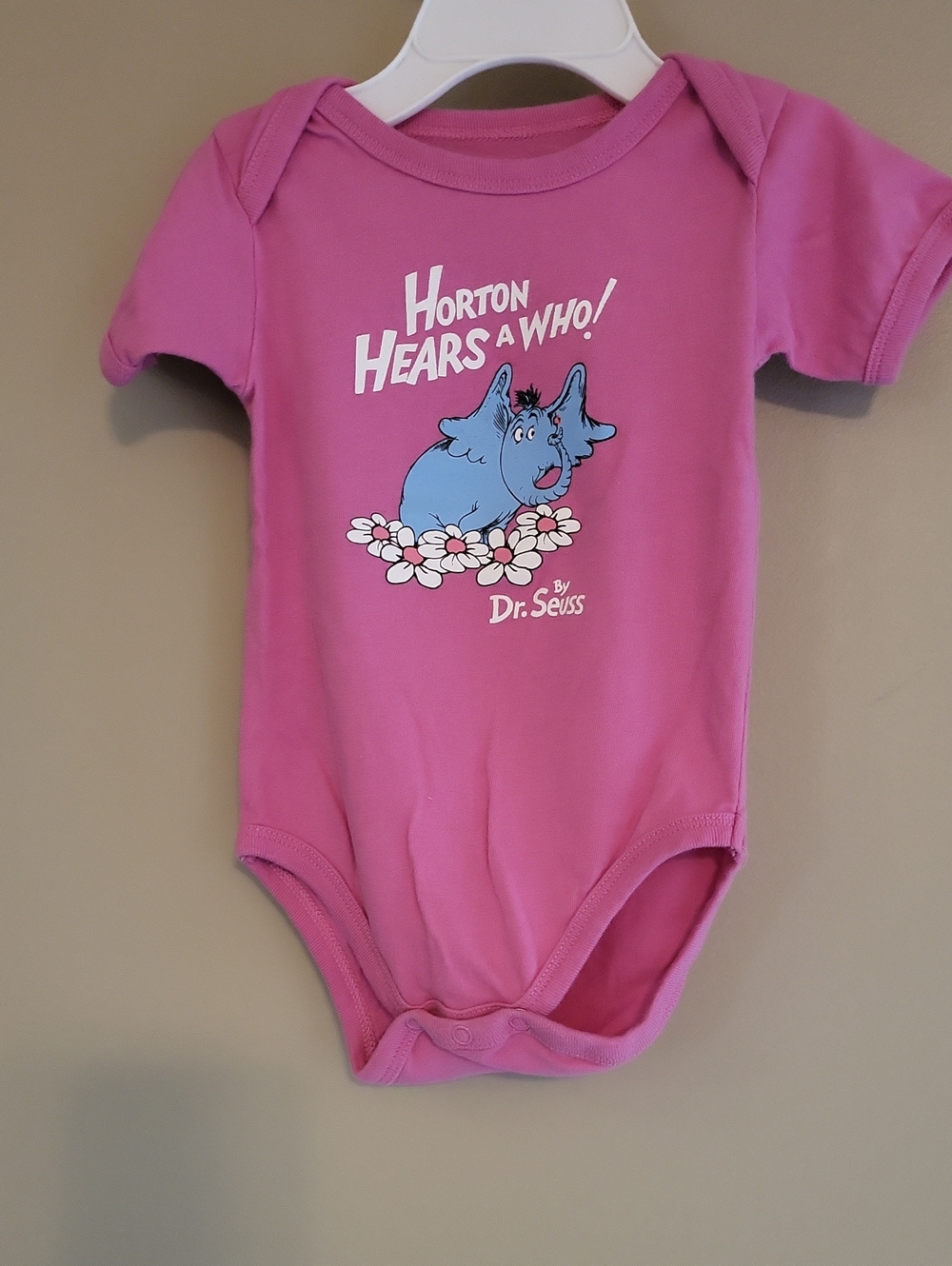 Dr. Seuss pink Horton Hears a Who onesie/bodysuit